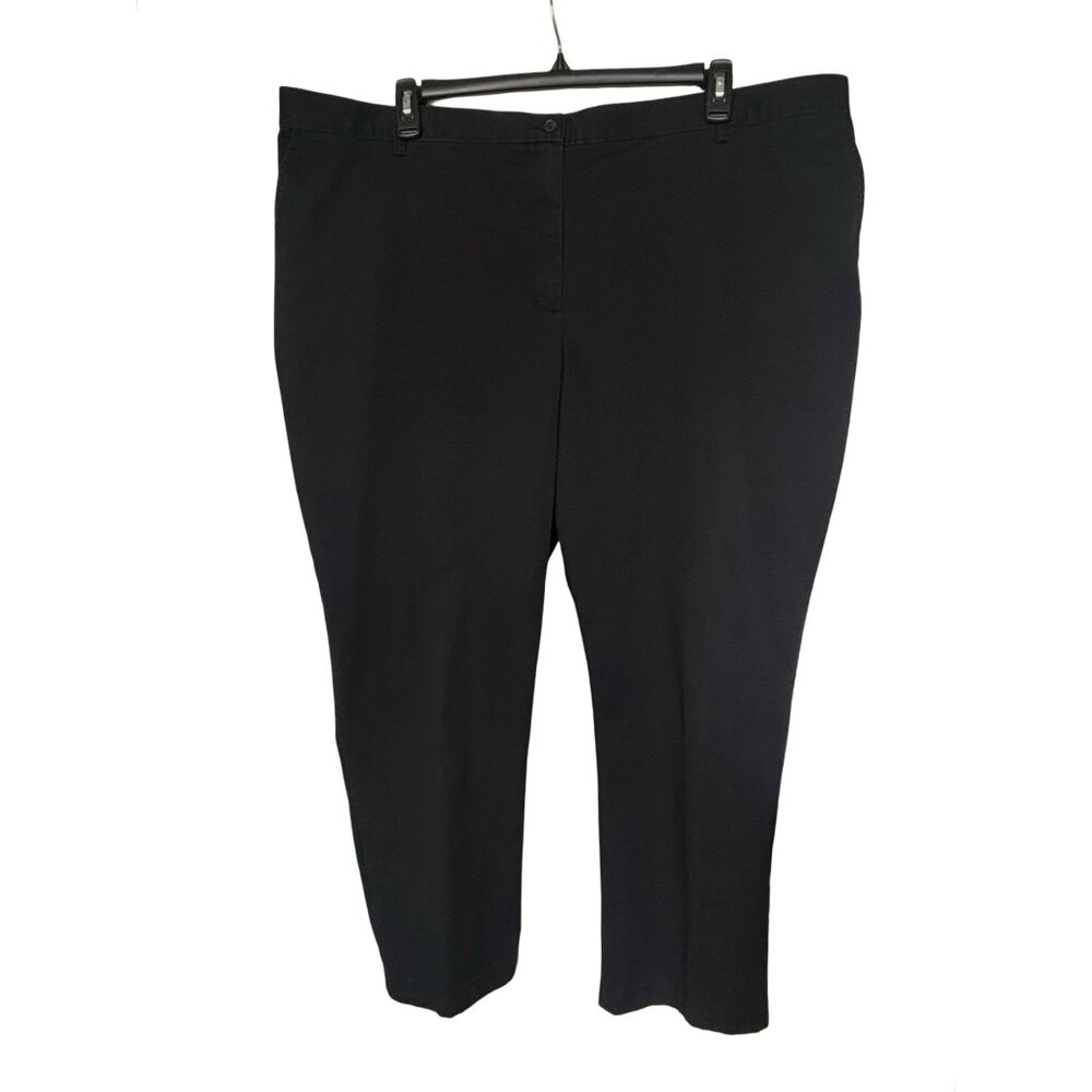 Lands’ End Casual Pants 26W High Rise Straight Leg 1/2 Elastic Waist